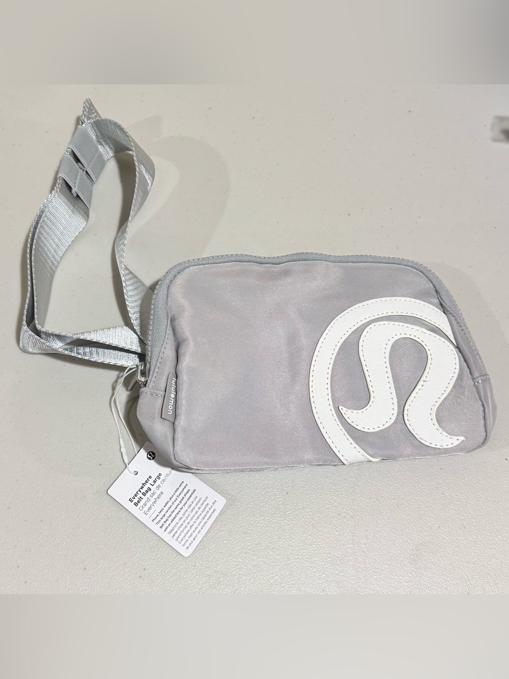 Lululemon Everywhere Belt Bag Large Rare Grey with White Stitched Logo